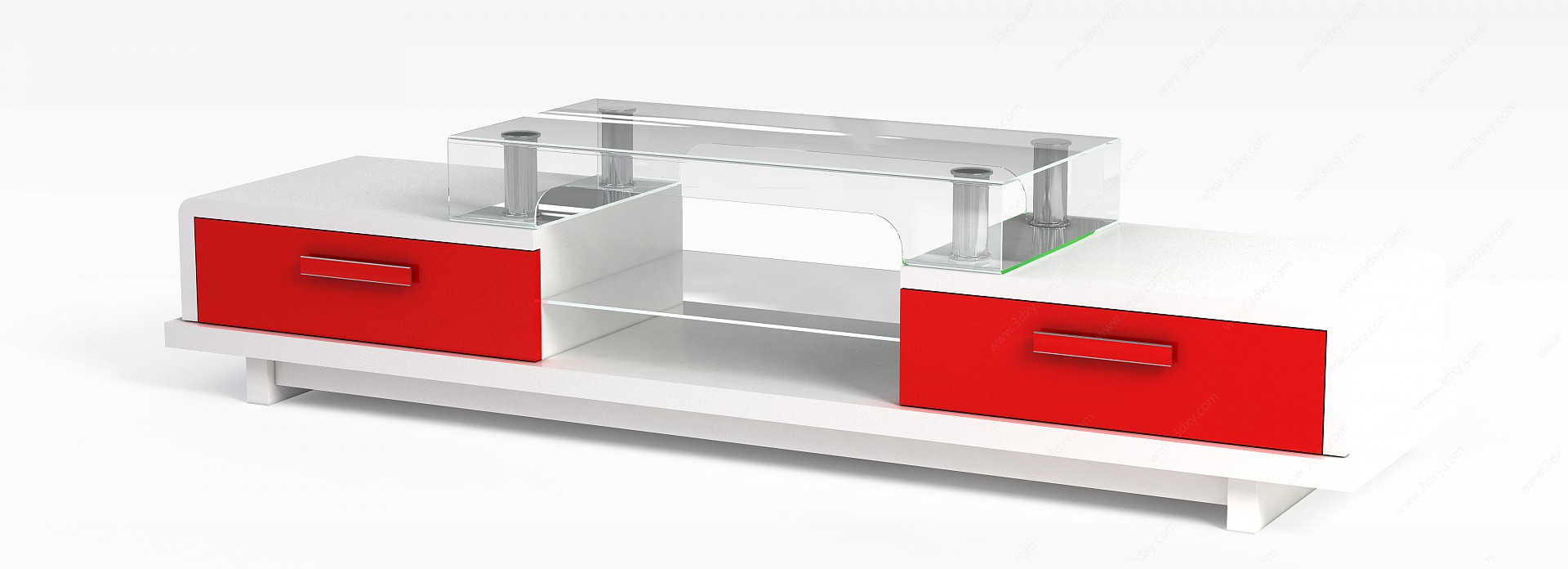 白色电视柜3D模型