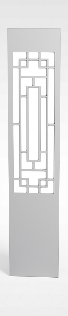 灰色中式隔断3D模型