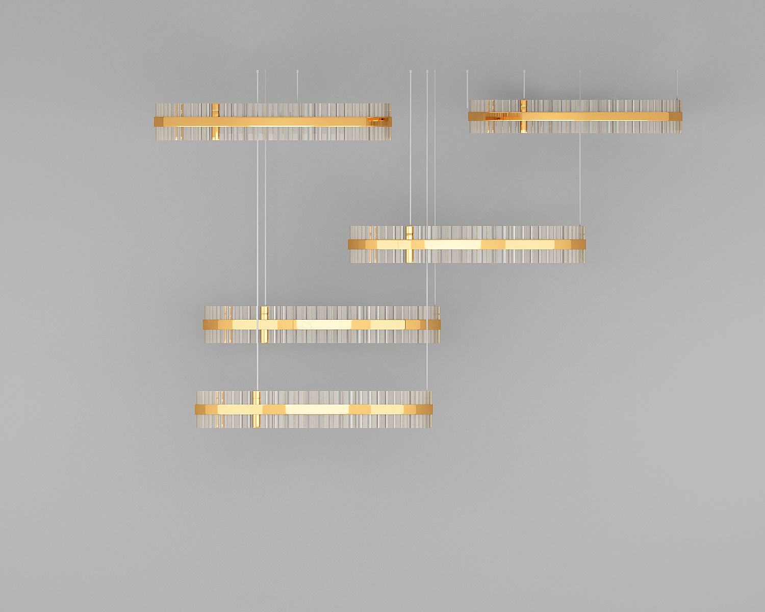 创意水晶吊灯3D模型