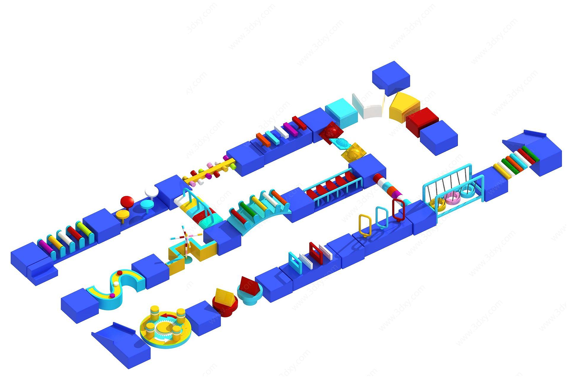 智勇冲关游乐设备3D模型