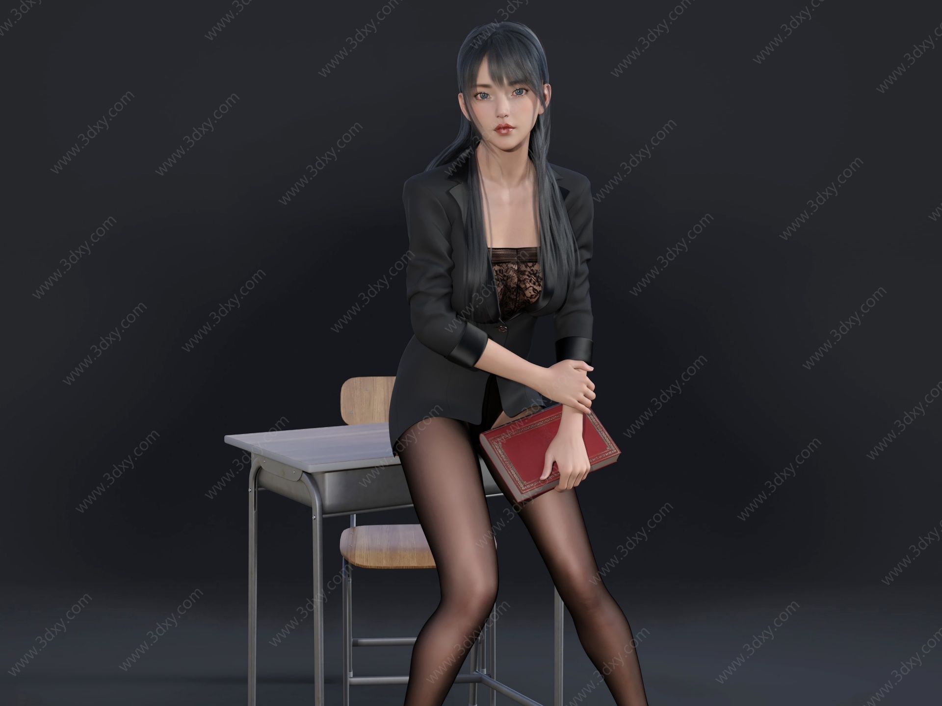 穿西装的女人3D模型