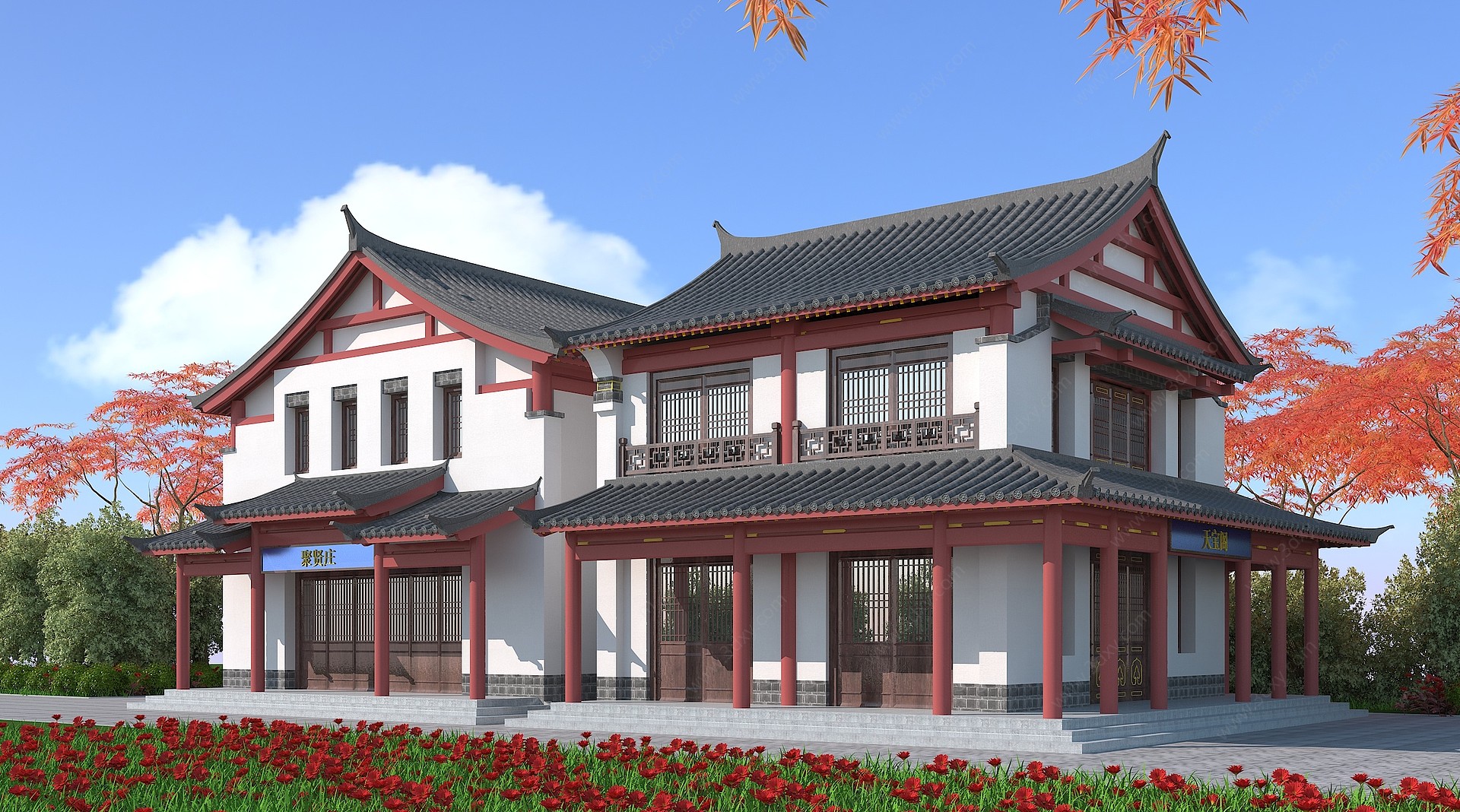 中式建筑3D模型