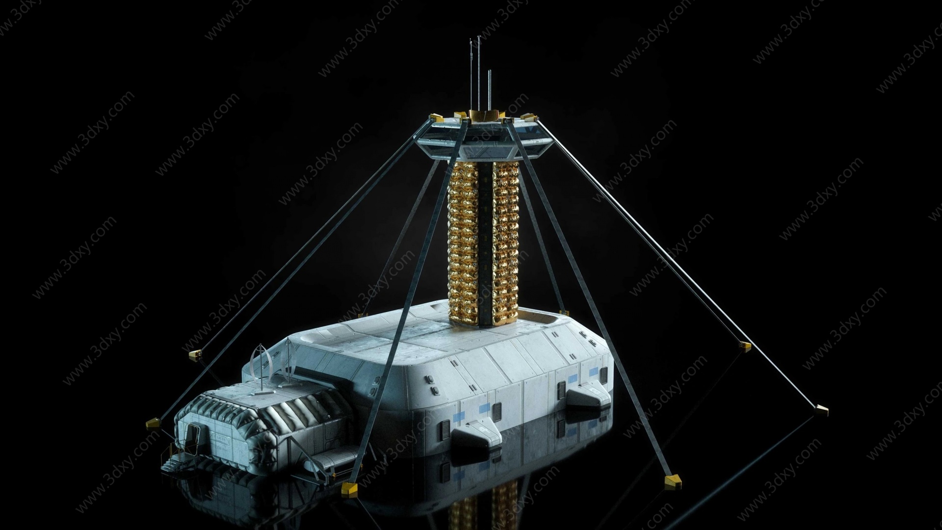 后现代太空基地3D模型