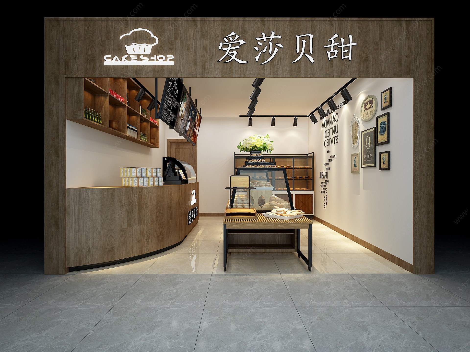 工业风面包店3D模型