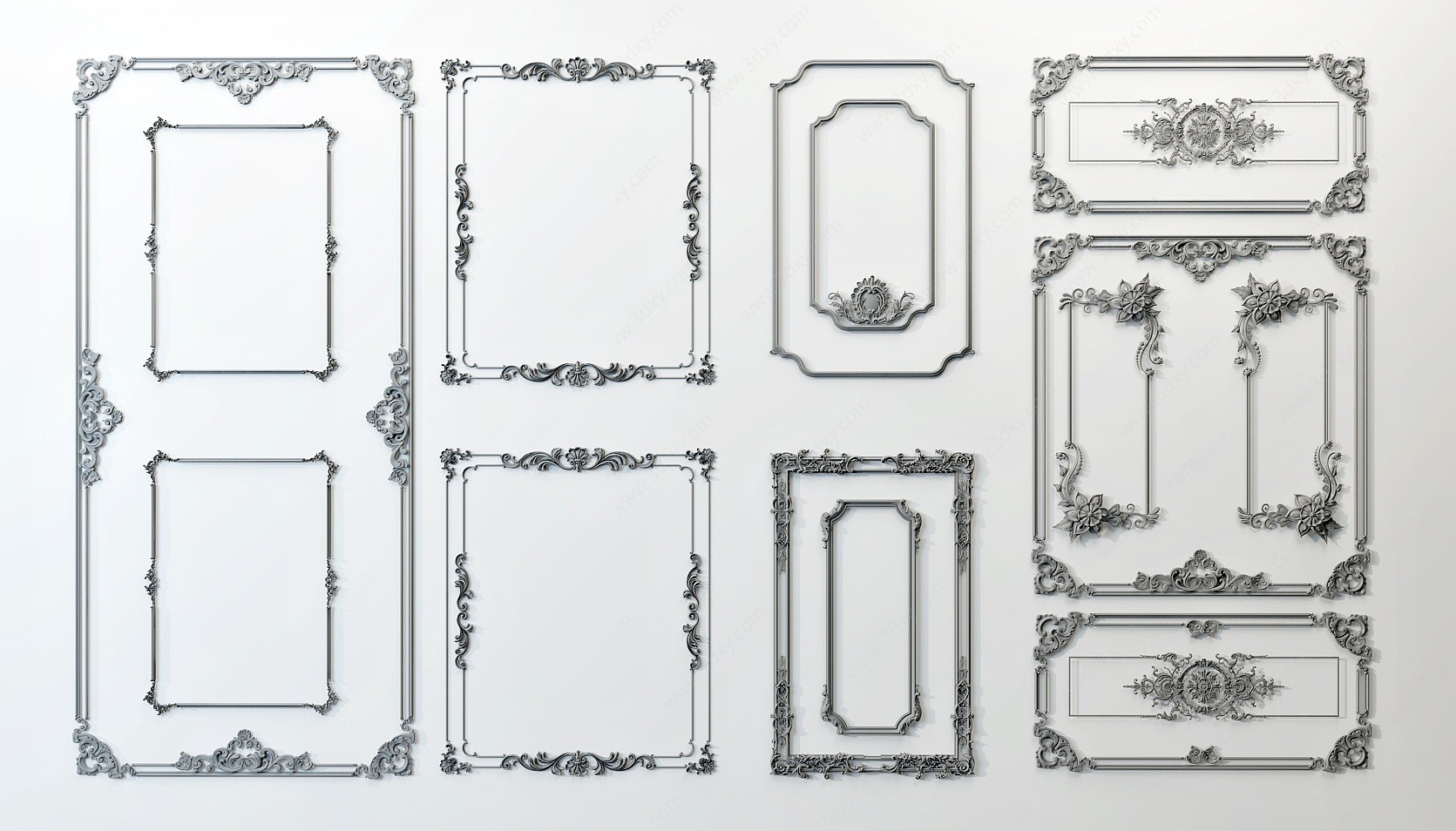 欧式法式雕花线条3D模型