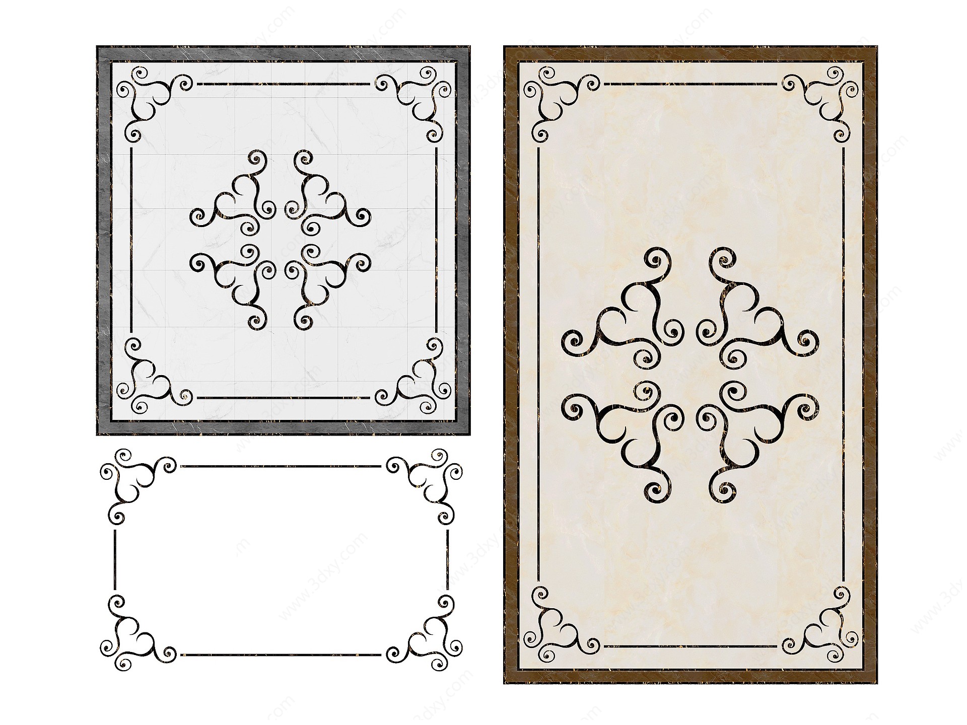 欧式大理石拼花瓷砖3D模型