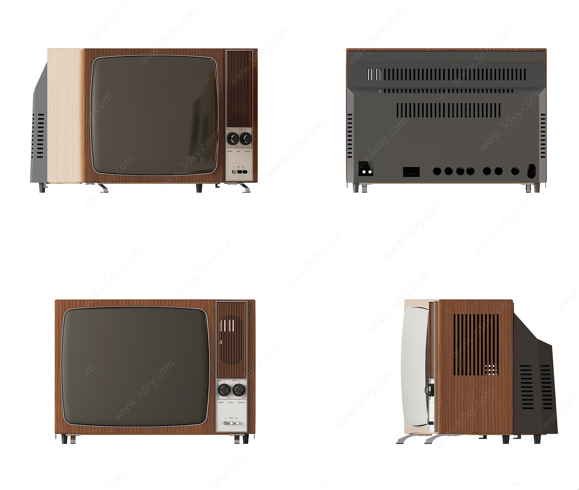 美式乡村复古电视3D模型