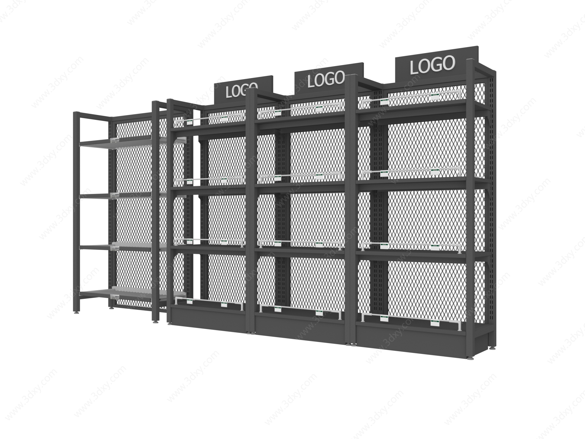 网状货架超市陈列架展架3D模型