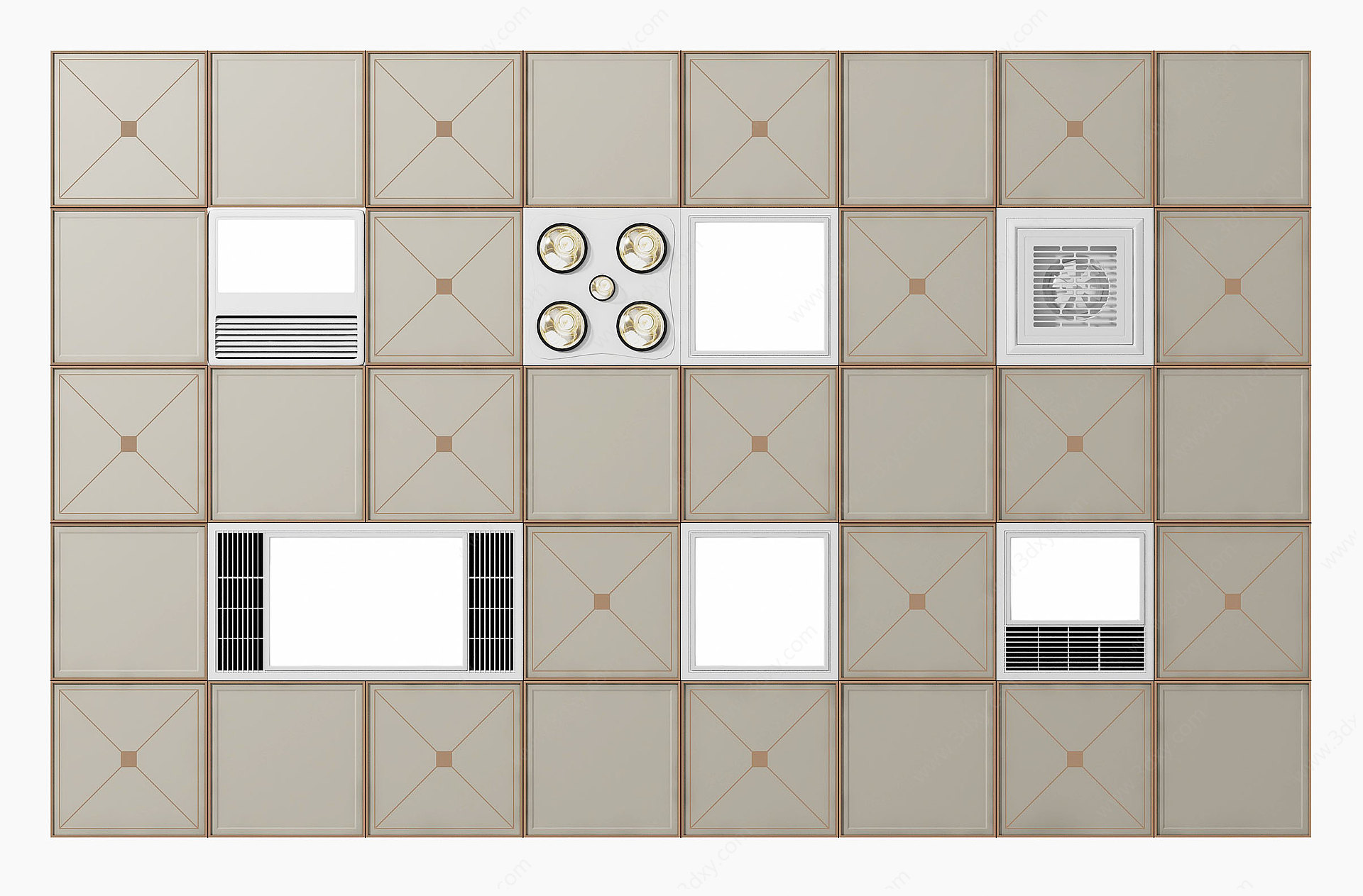 现代铝扣板浴霸组合3D模型