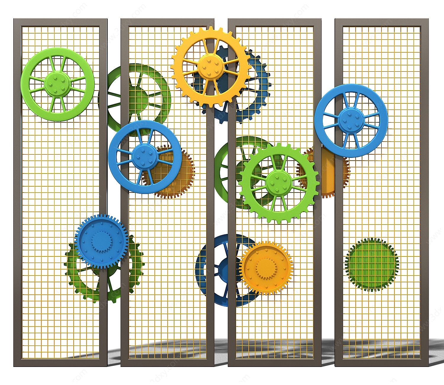 工业风隔断3D模型