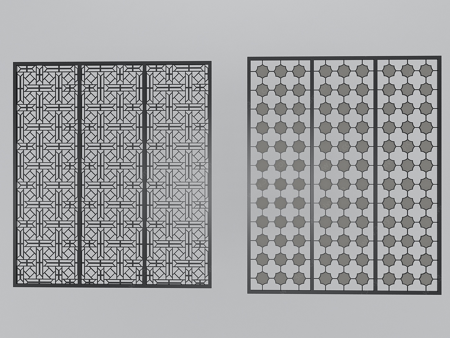 铁艺屏风隔断组合3D模型