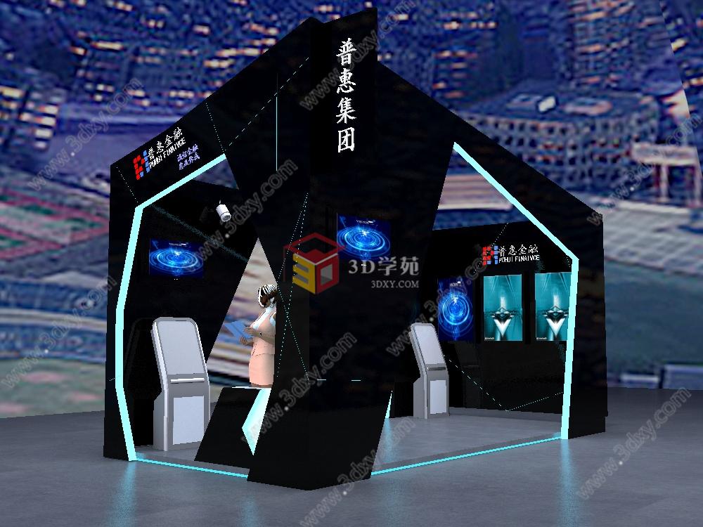 黑色科技感展3D模型