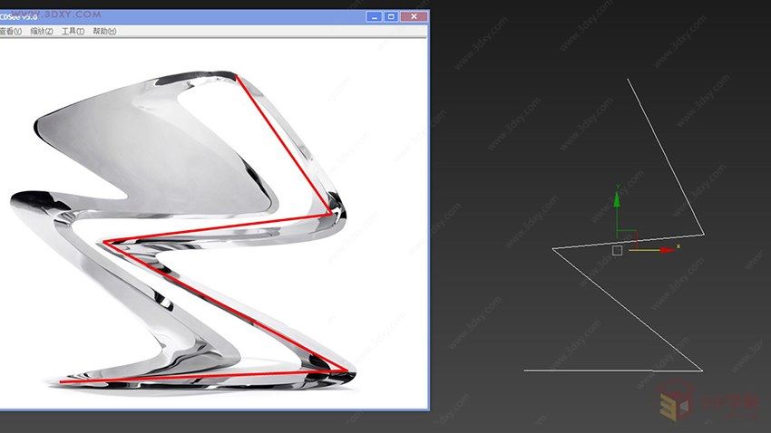 【建模技巧】3ds Max 多边形概念Z字椅建模