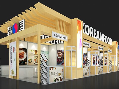 韩国食品展台3d模型