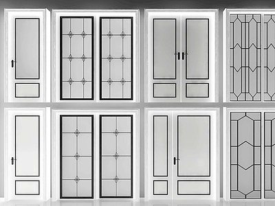 3d现代移门套门组合模型