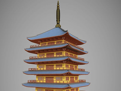 3d<font class='myIsRed'>古建筑</font>塔楼外观模型