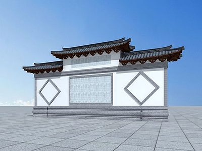 3d古建照壁模型