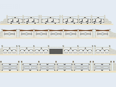 石材桥栏杆模型3d模型