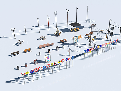 道路标识牌模型3d模型