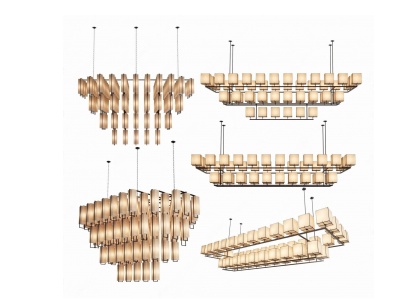 3d新中式吊灯模型