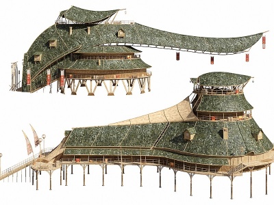 3d古代建筑住宅<font class='myIsRed'>房子</font>模型