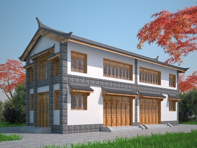 3d中式建筑园林古建模型