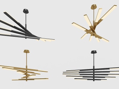 3d现代餐厅吊灯组合模型