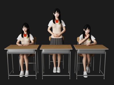 3d现代学生<font class='myIsRed'>美女</font>人物模型