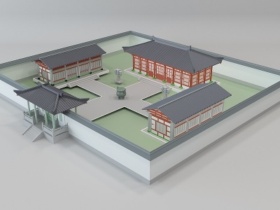 中式古建模型3d模型