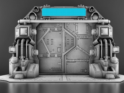 3d太空站宇宙飞船太空舱门模型