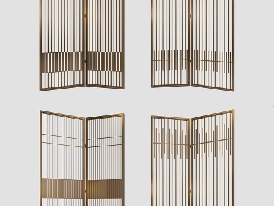 3d新中式屏风隔断模型