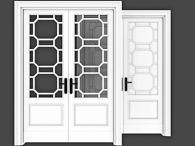 3d欧式双开门模型