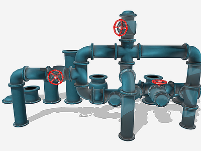3d工业风阀门管道模型