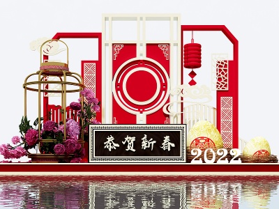 3d新中式<font class='myIsRed'>新年</font>美陈模型