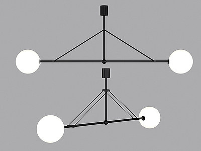 3d工业风简约吊灯模型