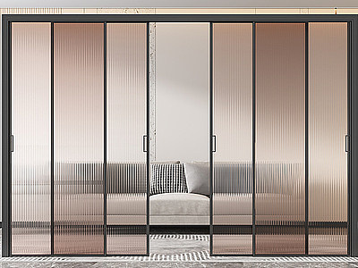 长虹玻璃推拉门模型3d模型