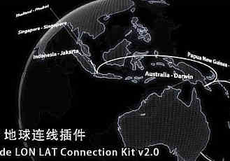 C4D地球定点连线插件 TGS Lon-Lat Connection Kit V3.0 For Cinema 4D R16-R19