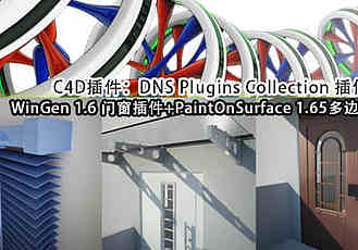 C4D插件：DNS Plugins Collection 插件合集 WinGen+PaintOnSurface