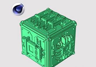 未来科幻多边形城市预设C4D插件 Poly Greeble 1.01 for Cinema 4D R15-S22