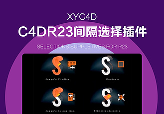 C4DR23间隔选择插件vonc_selsu多种选择点线面辅助插件Selections Suppletives for R23